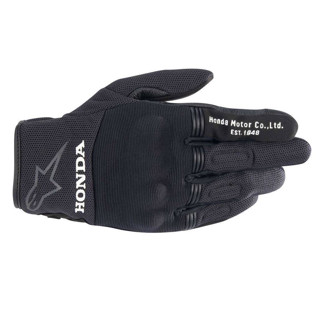 Alpinestars Honda Copper Motorcycle Short Textile Gloves (Black)