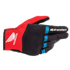 Alpinestars Honda Copper Motorcycle Short Textile Gloves (Black/Bright Red/Blue)