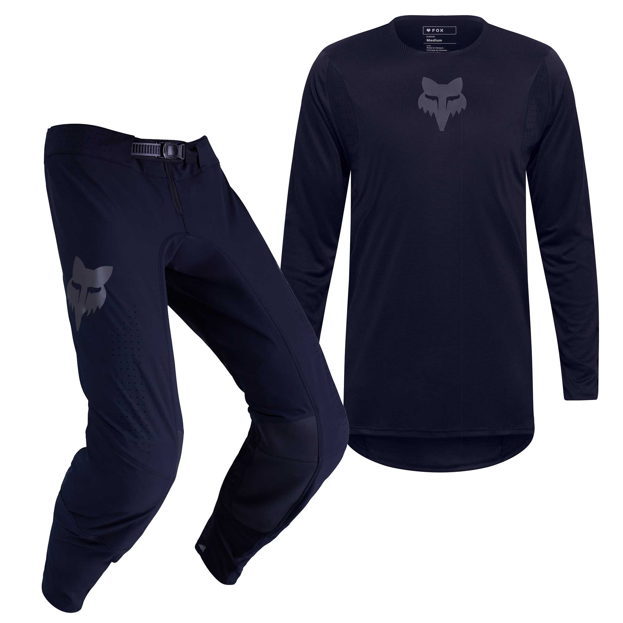 FOX Racing MX | SX FLEXAIR BLACKOUT MX Jersey & Pant Kit Deal (Black)