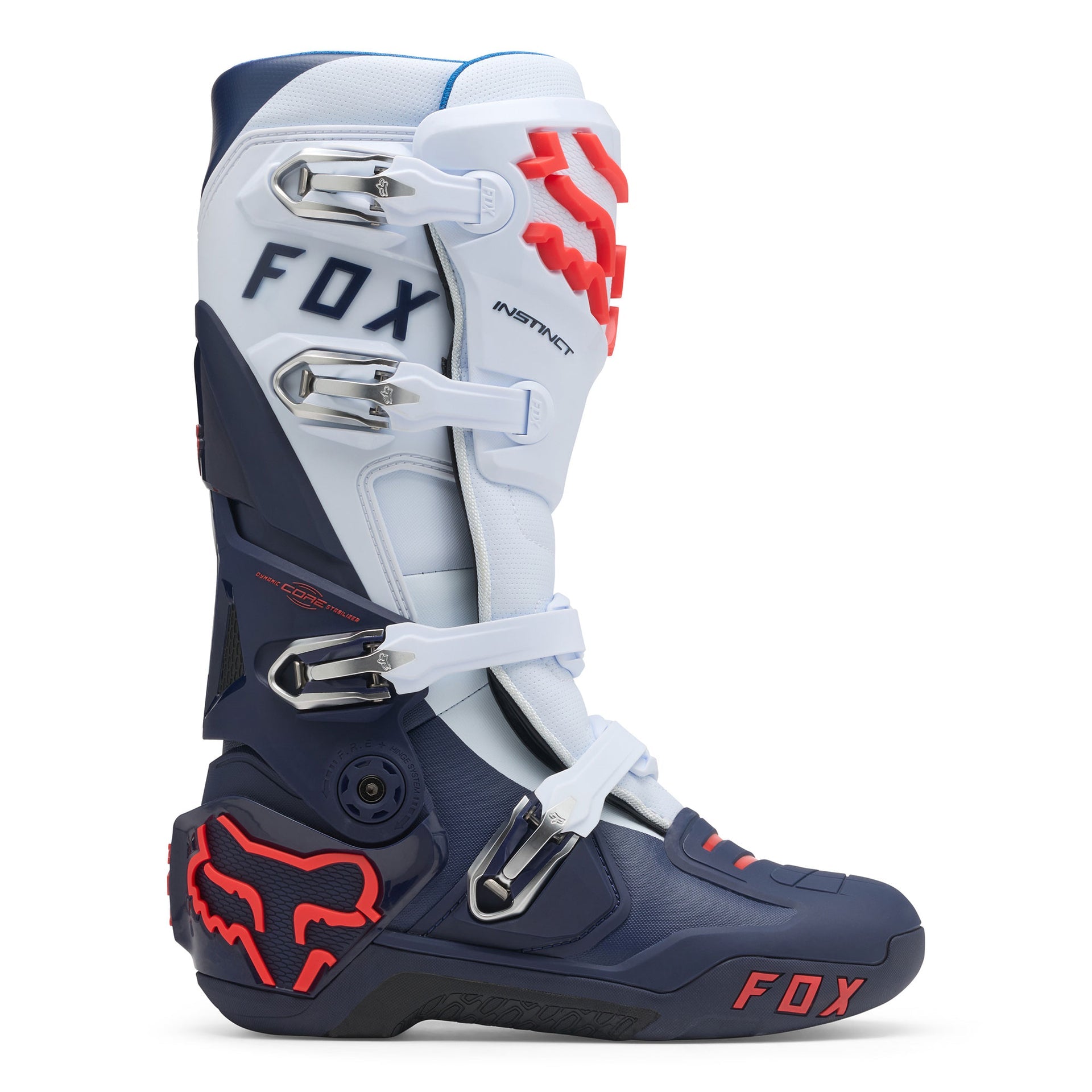 FOX Racing INSTINCT 2.0 Motocross Boots (Midnight Blue/White)