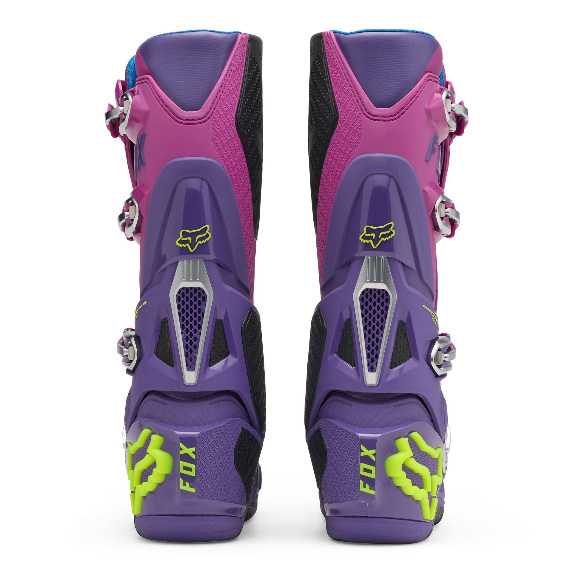 FOX Racing INSTINCT 2.0 Motocross Boots (Purple Lava/Yellow Fluo)