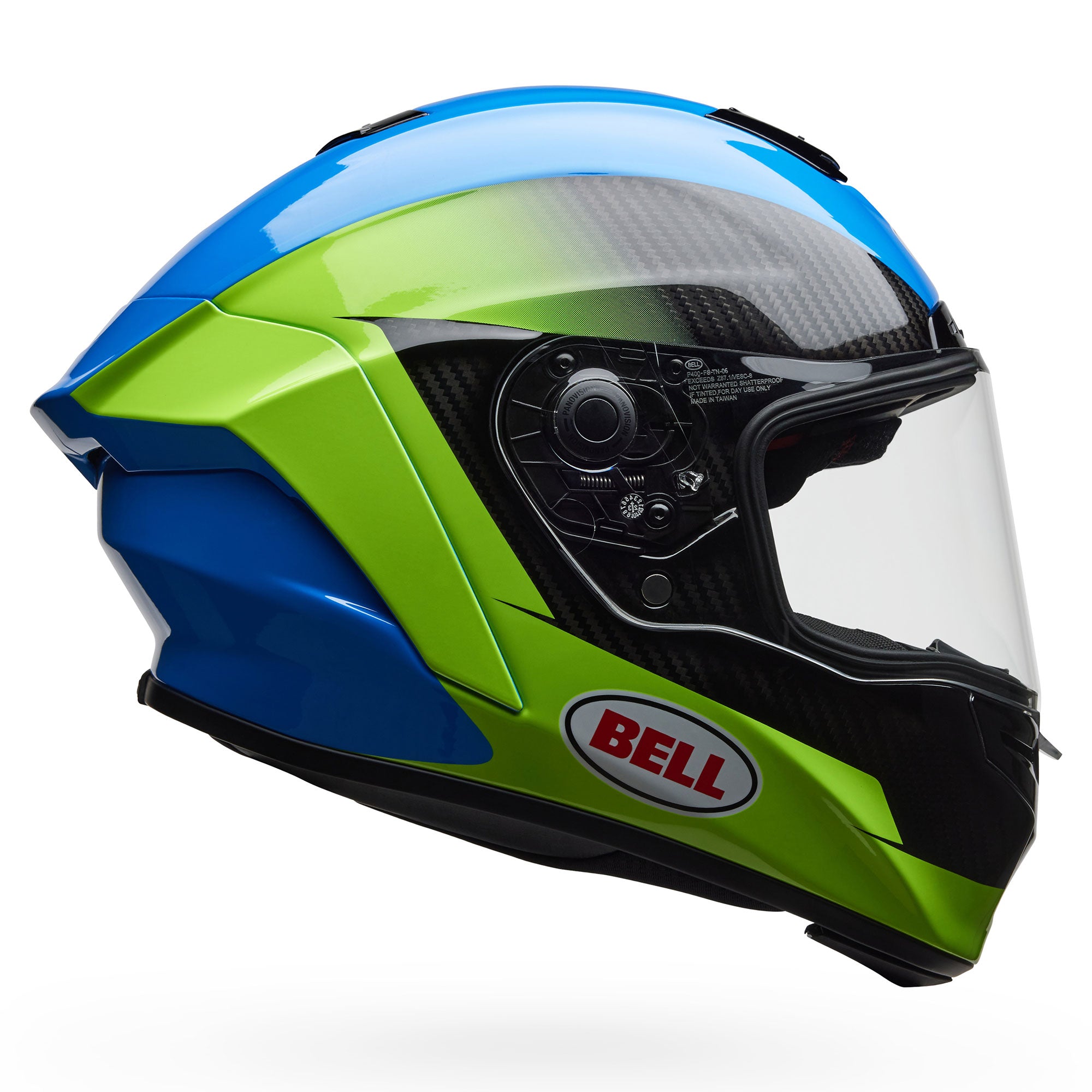 BELL Racestar DLX CORSA Race | Road Helmet *Pro Tint Visor Inc* (Carbon/Green/Blue)