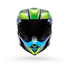 BELL Moto-10 SPHERICAL GRID MX | Enduro Helmet (Carbon/White/Blue/Green)