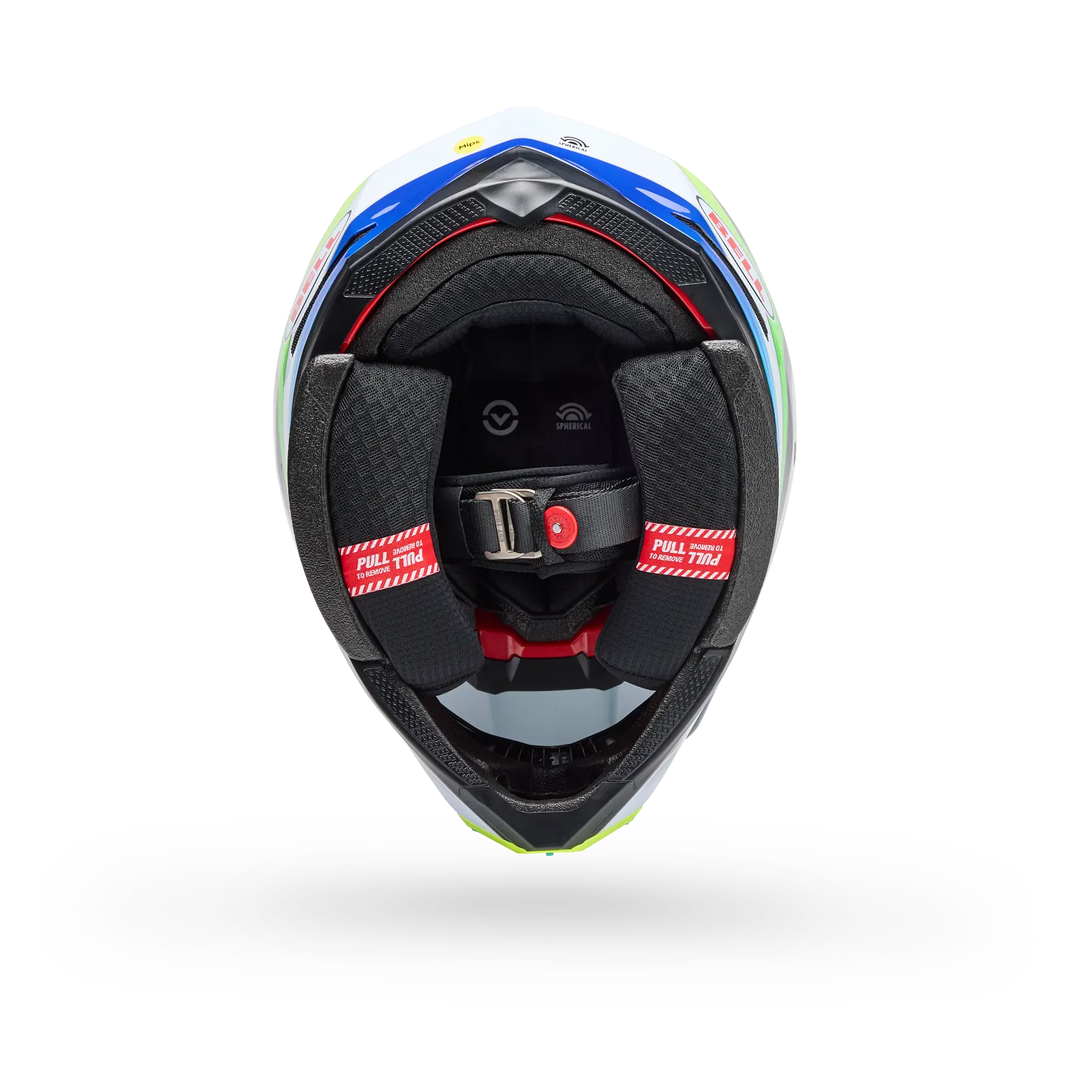 BELL Moto-10 SPHERICAL GRID MX | Enduro Helmet (Carbon/White/Blue/Green)