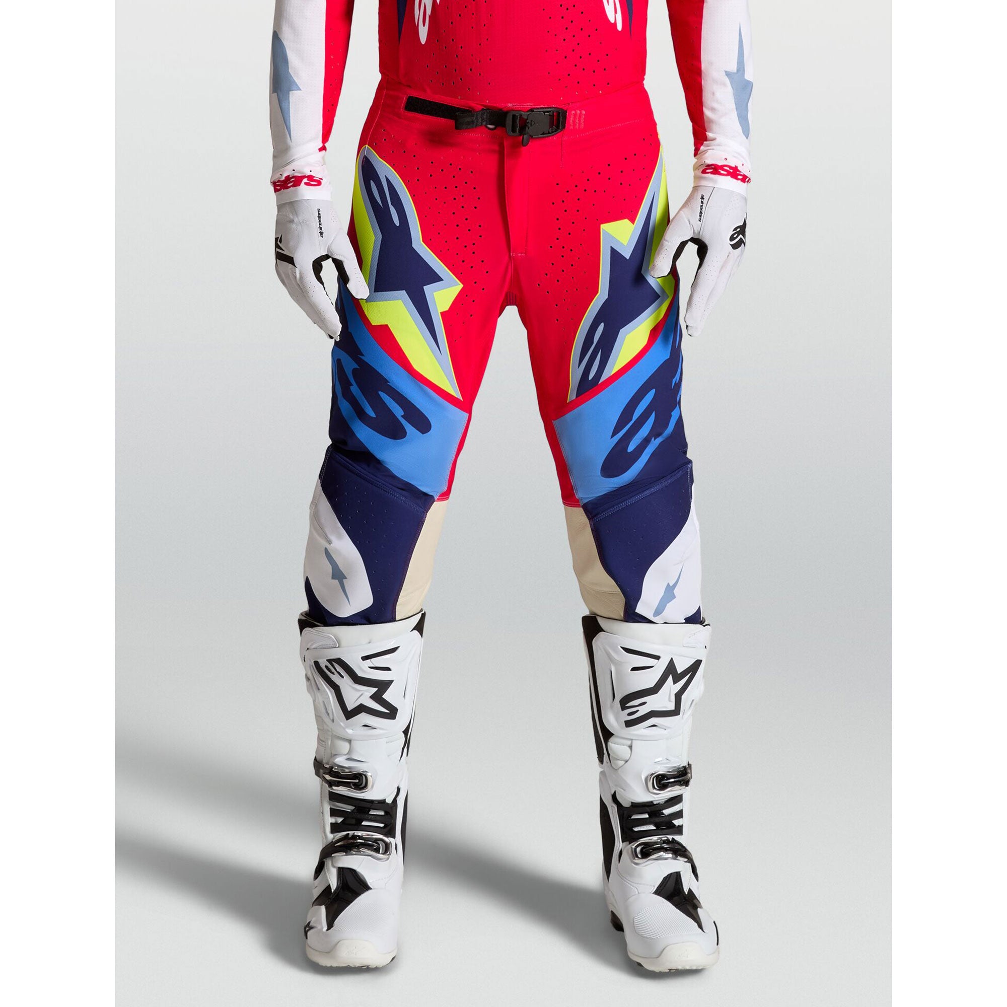 Alpinestars SuperTech DYNA MX Kit Deal (Fire Red/White/Navy Blue)