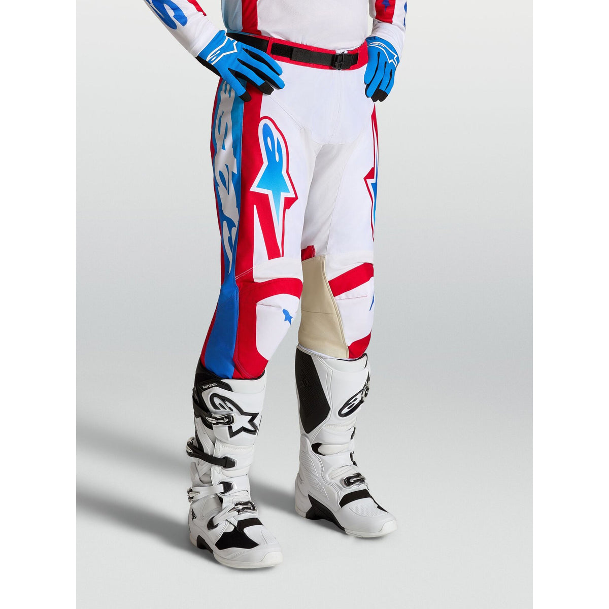 Alpinestars Racer HUNT MX Pants (White/Fire Red/Ucla Blue)