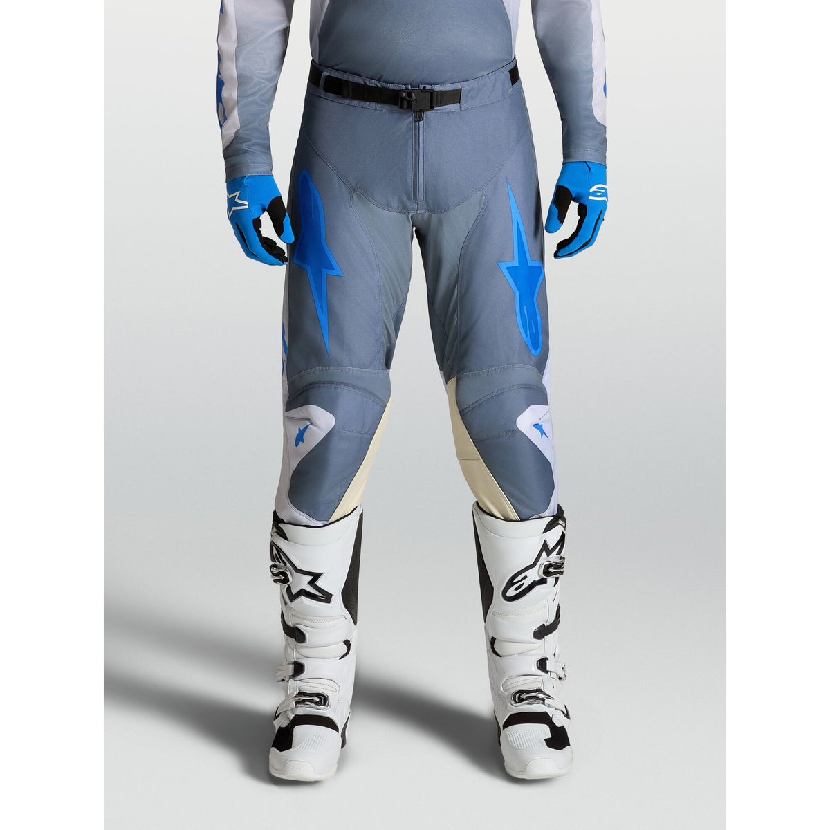 Alpinestars Racer AMBER MX Gear Set (Ash Gray/Light Lilac/Ucla Blue)