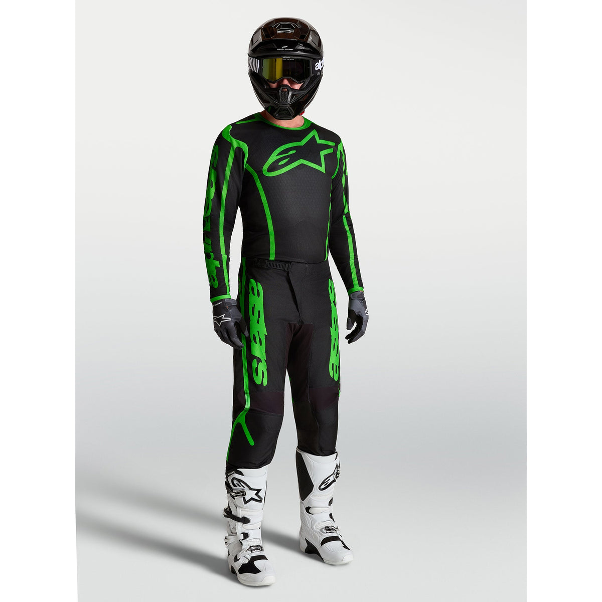 Alpinestars Fluid APEX V2 MX Pants (Black/Green Fluo)