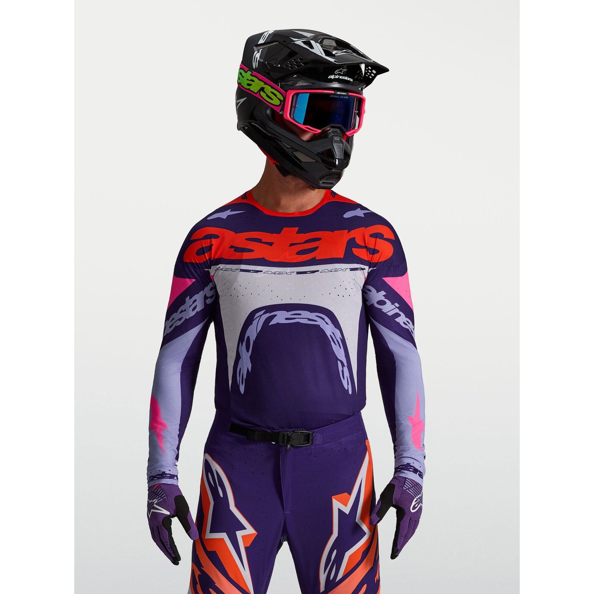 Alpinestars SuperTech DYNA MX Kit Deal (Light Violet/Deep Purple/Pink Fluo)