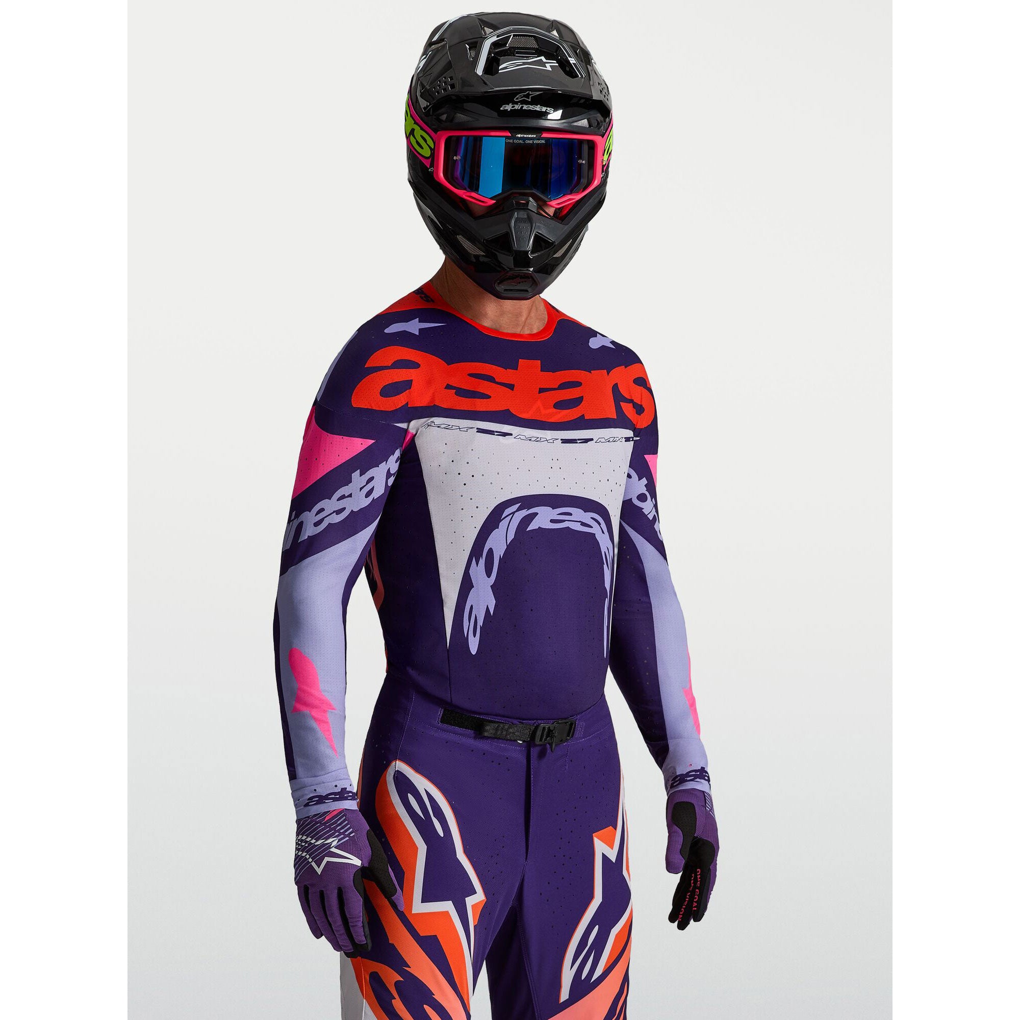 Alpinestars SuperTech DYNA MX Kit Deal (Light Violet/Deep Purple/Pink Fluo)