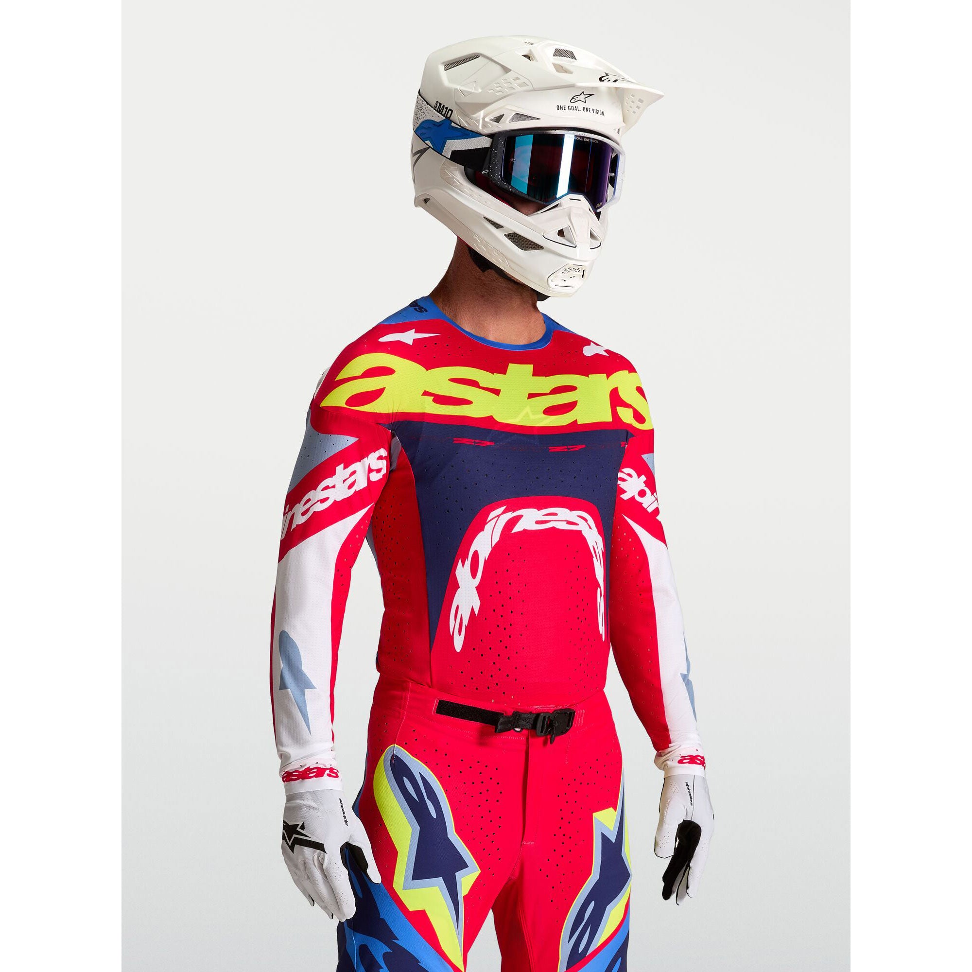 Alpinestars SuperTech DYNA MX Kit Deal (Fire Red/White/Navy Blue)