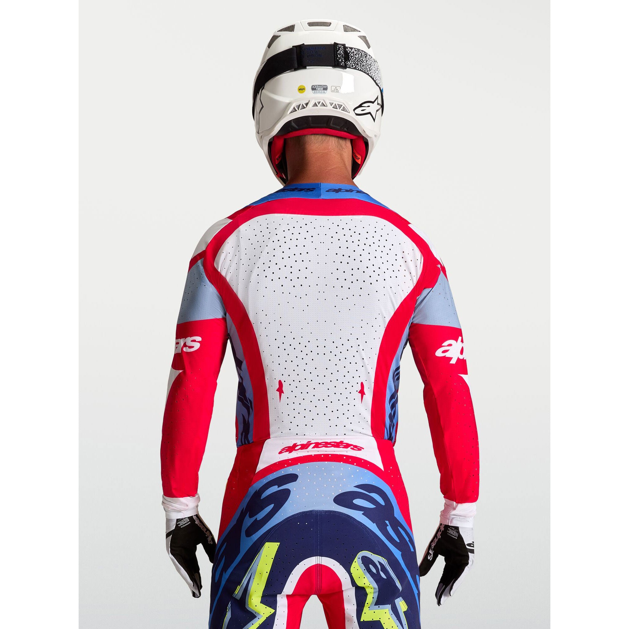 Alpinestars SuperTech DYNA MX Kit Deal (Fire Red/White/Navy Blue)