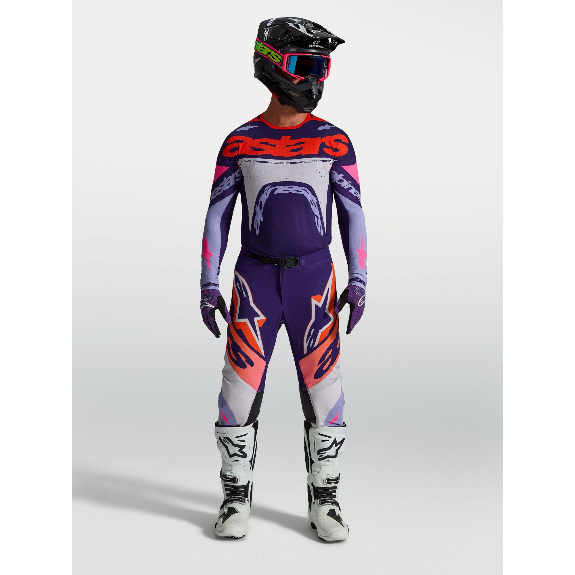 Alpinestars SuperTech DYNA MX Kit Deal (Light Violet/Deep Purple/Pink Fluo)