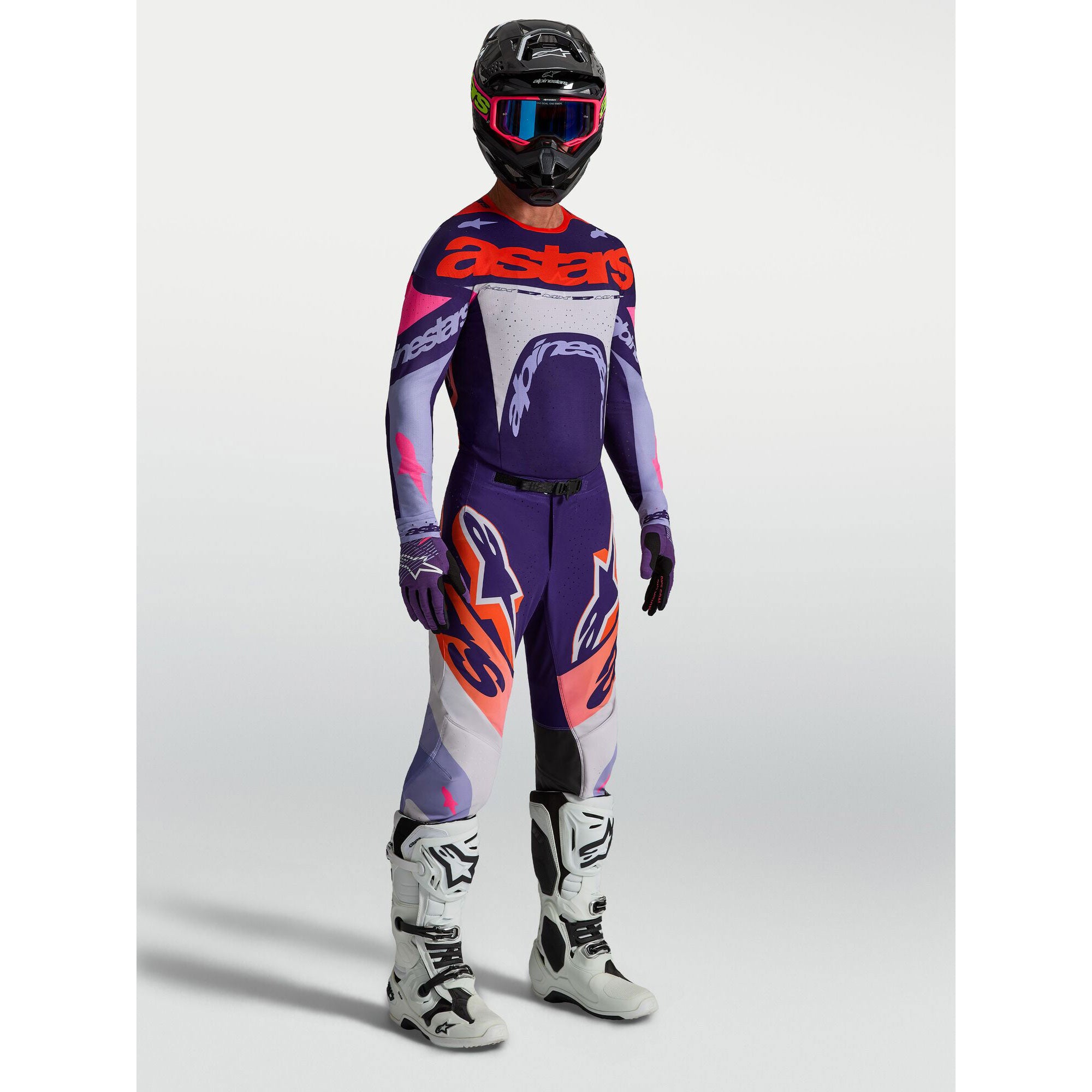 Alpinestars SuperTech DYNA MX Kit Deal (Light Violet/Deep Purple/Pink Fluo)