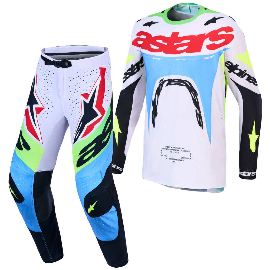 Alpinestars SuperTech DYNA Gear Set (Light Lilac/Green Fluo/Black)