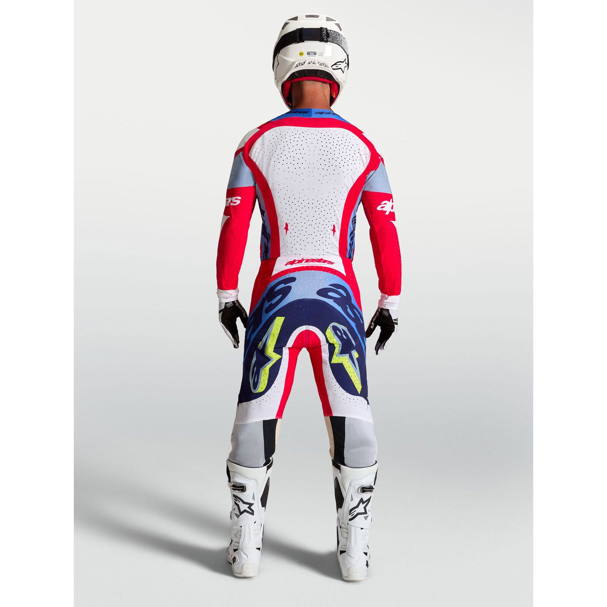 Alpinestars SuperTech DYNA MX Kit Deal (Fire Red/White/Navy Blue)