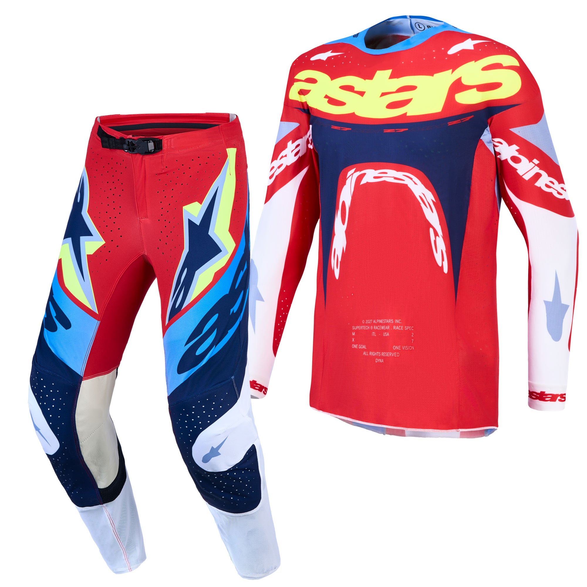 Alpinestars SuperTech DYNA MX Kit Deal (Fire Red/White/Navy Blue)