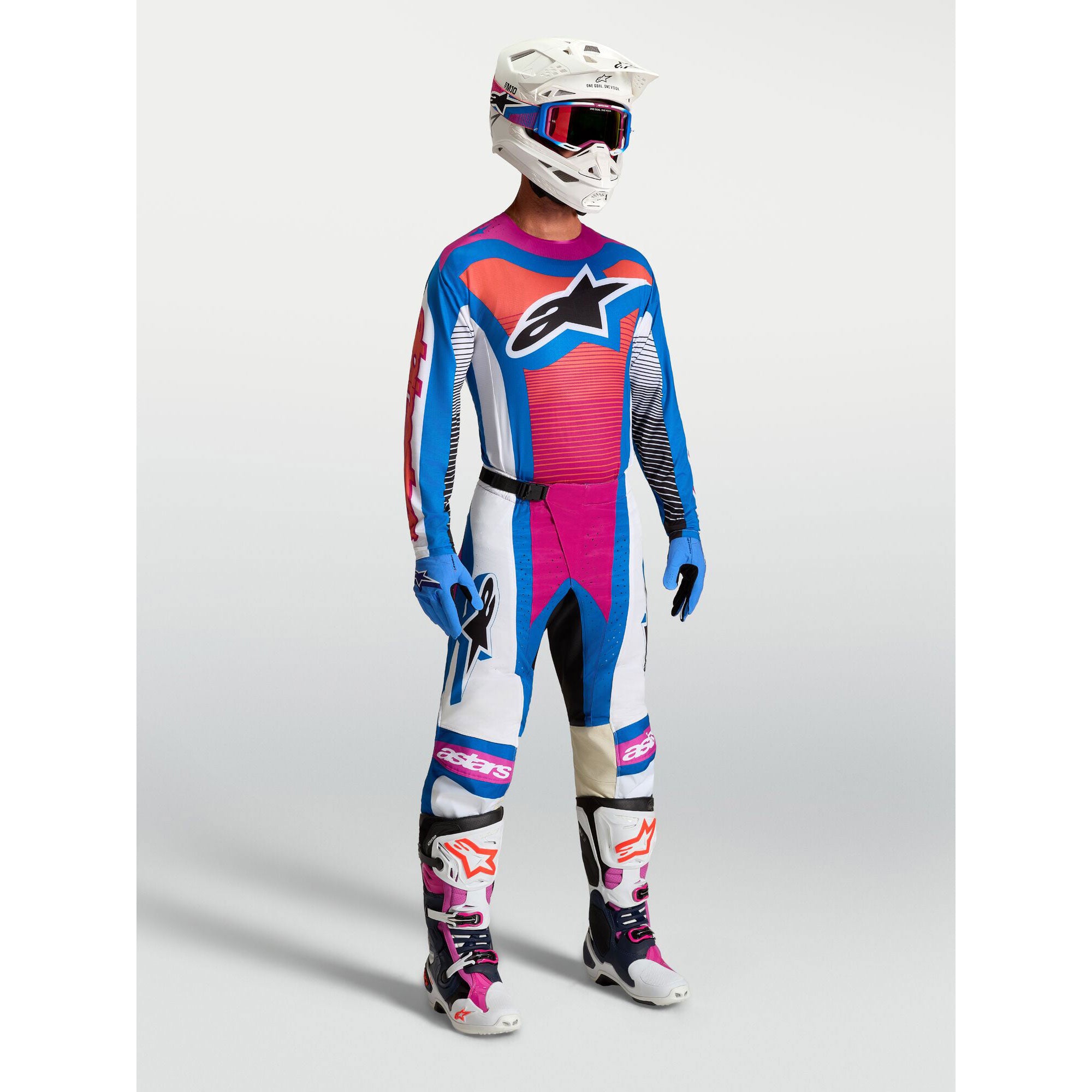 Alpinestars Techstar MAVEN MX Kit Deal (White/Hot Coral/Blithe Blue)