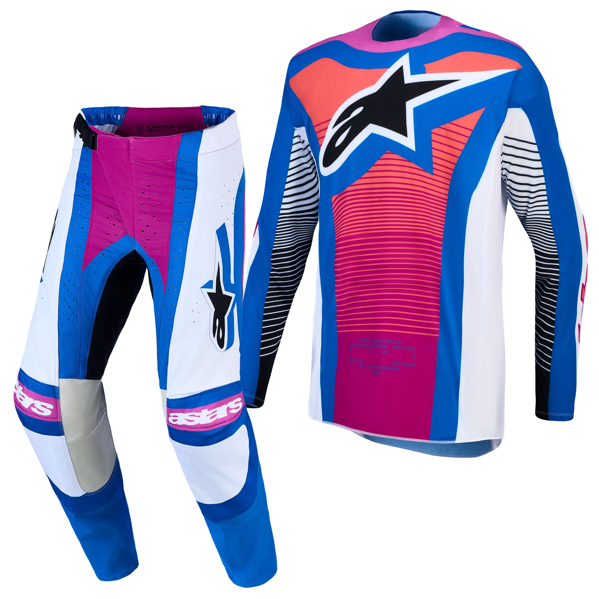 Alpinestars Techstar MAVEN MX Kit Deal (White/Hot Coral/Blithe Blue)