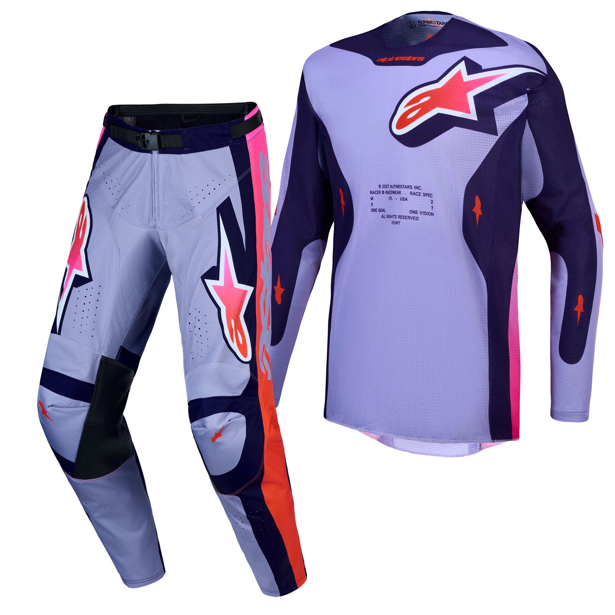Alpinestars Racer AIR HUNT MX Kit Deal (Light Violet/Deep Purple/Pink Fluo)