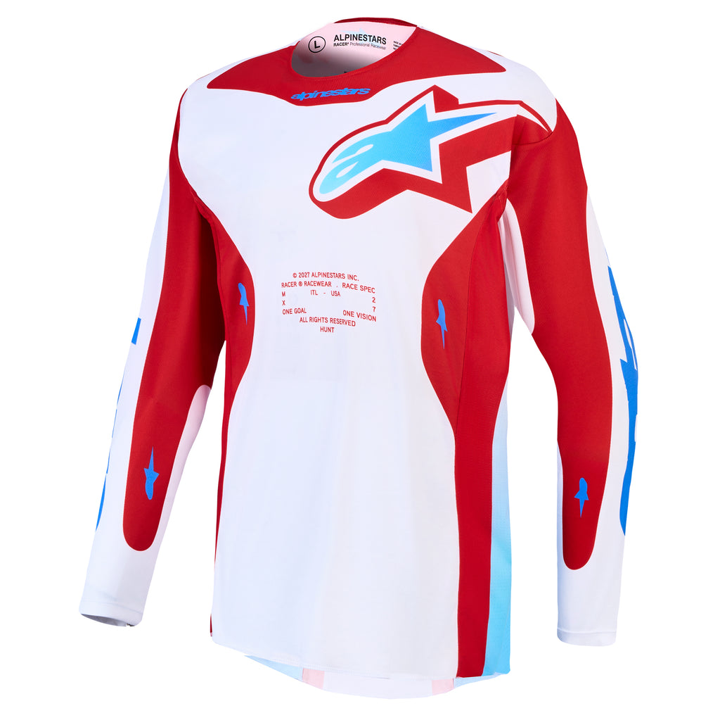Alpinestars Racer HUNT MX Gear Set (White/Fire Red/Ucla Blue)