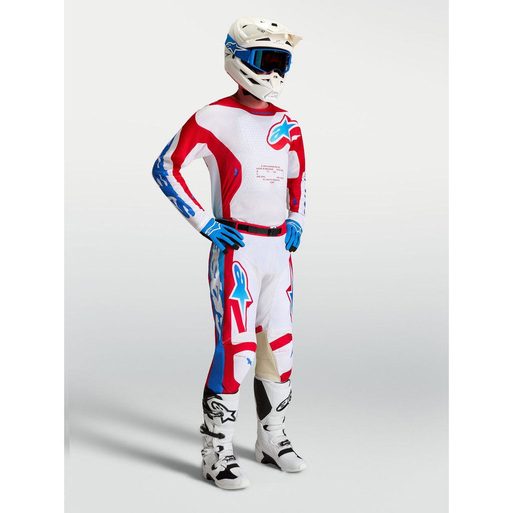 Alpinestars Racer HUNT MX Jersey (White/Fire Red/Ucla Blue)