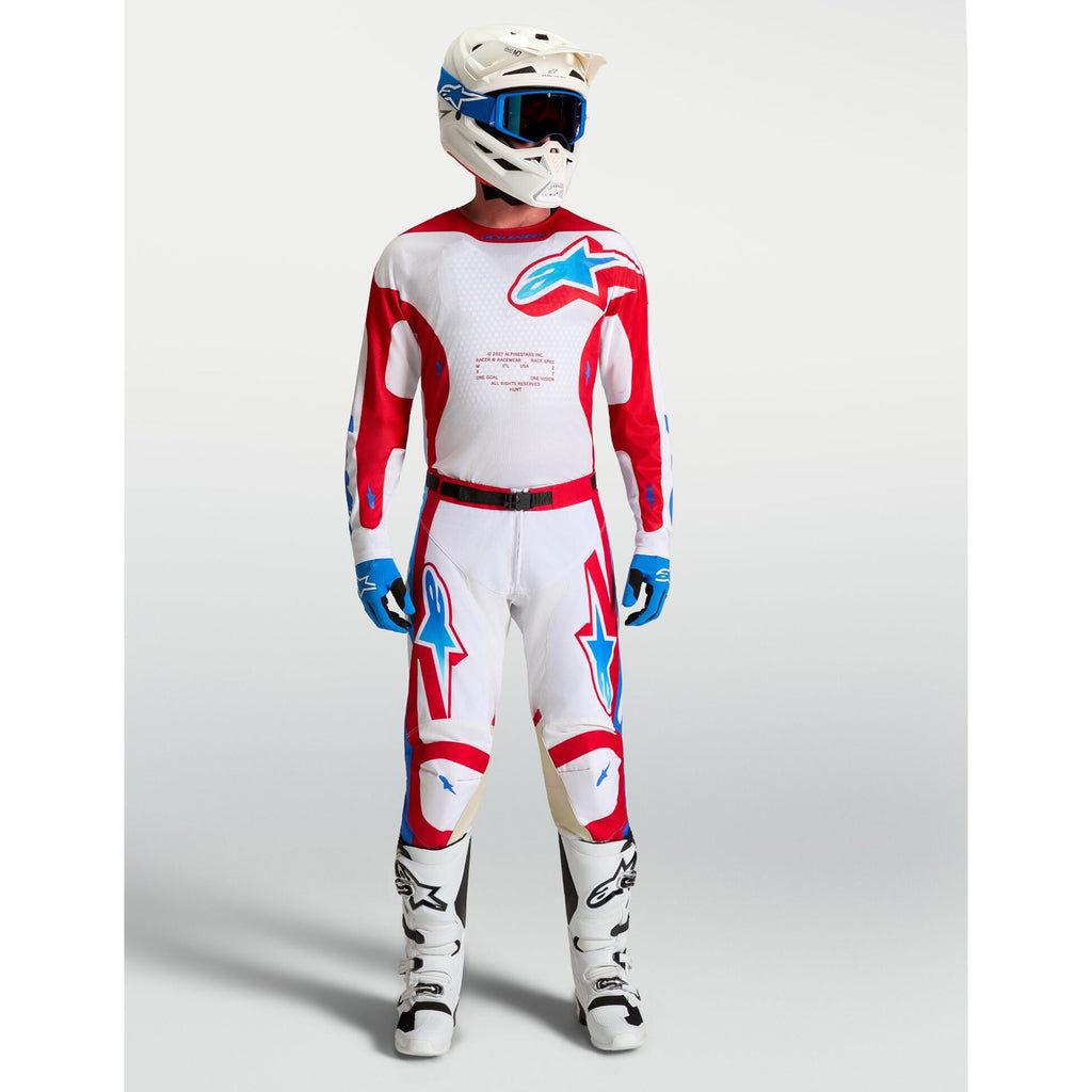 Alpinestars Racer HUNT MX Jersey (White/Fire Red/Ucla Blue)