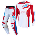 Alpinestars Racer HUNT MX Gear Set (White/Fire Red/Ucla Blue)