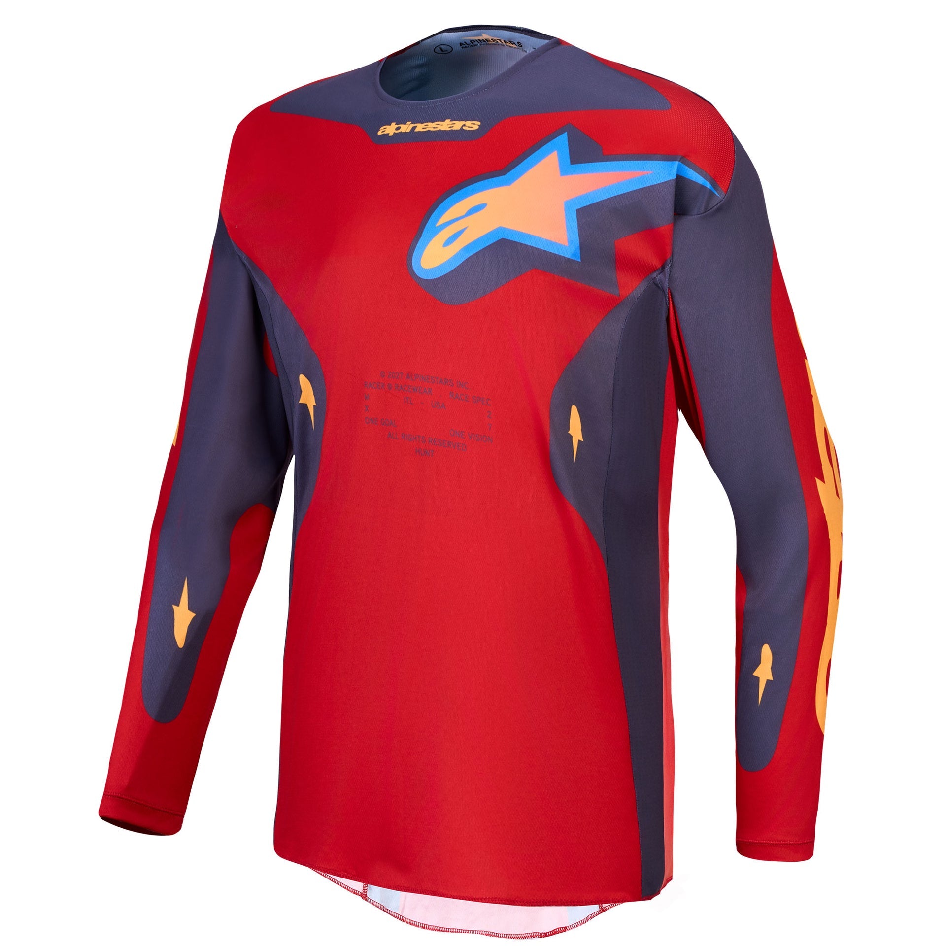 Alpinestars Racer HUNT MX Jersey (Fire Red/Graystone/Hot Coral)