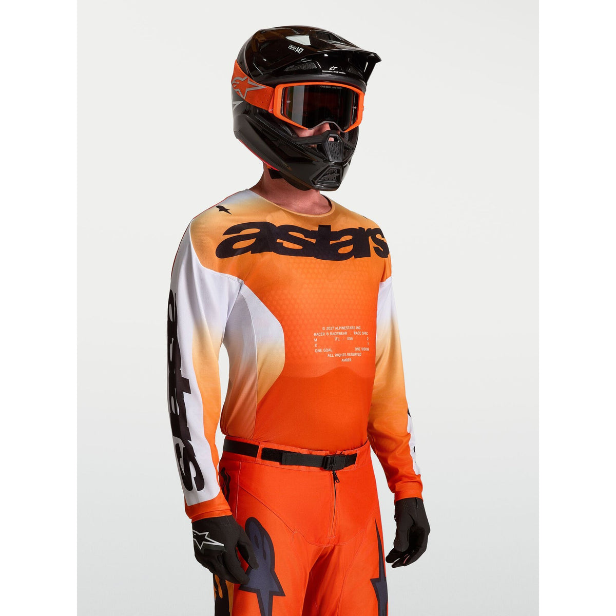 Alpinestars Racer AMBER MX Jersey (Cardinal Red Light Lilac Black)