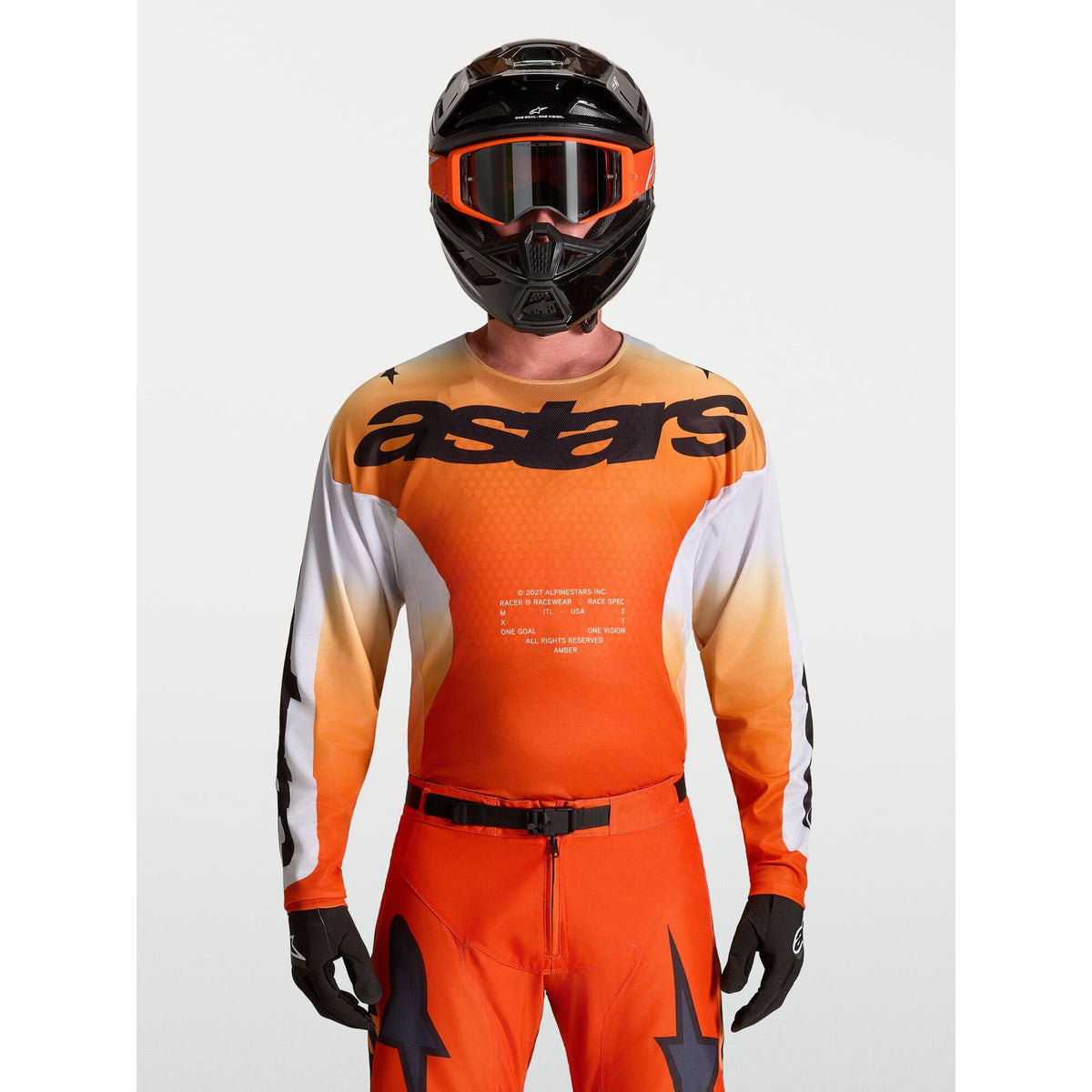 Alpinestars Racer AMBER MX Jersey (Cardinal Red Light Lilac Black)