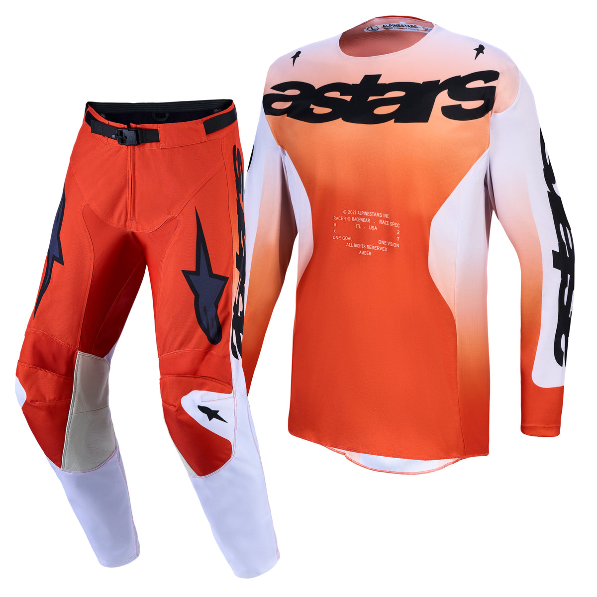 Alpinestars Racer AMBER MX Gear Set (Cardinal Red/Light Lilac/Black)