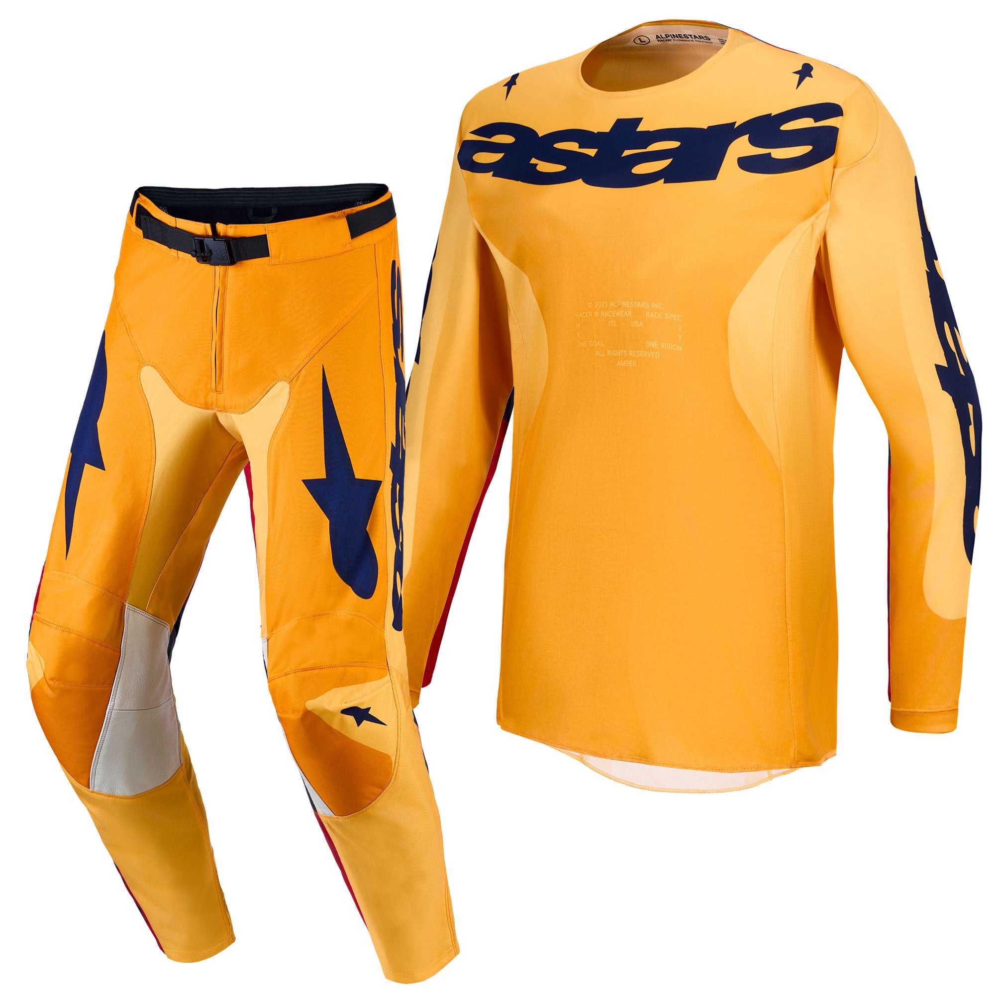 Alpinestars Racer AMBER MX Kit Deal (Orange/Gold/Deep Blue)