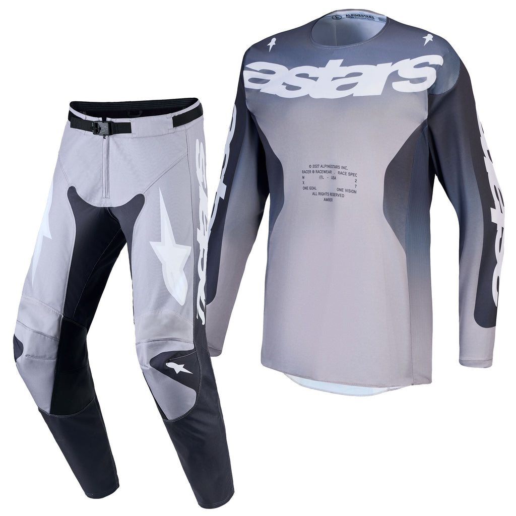Alpinestars Racer AMBER MX Kit Deal (Graystone/Cold Grey/Light Lilac)