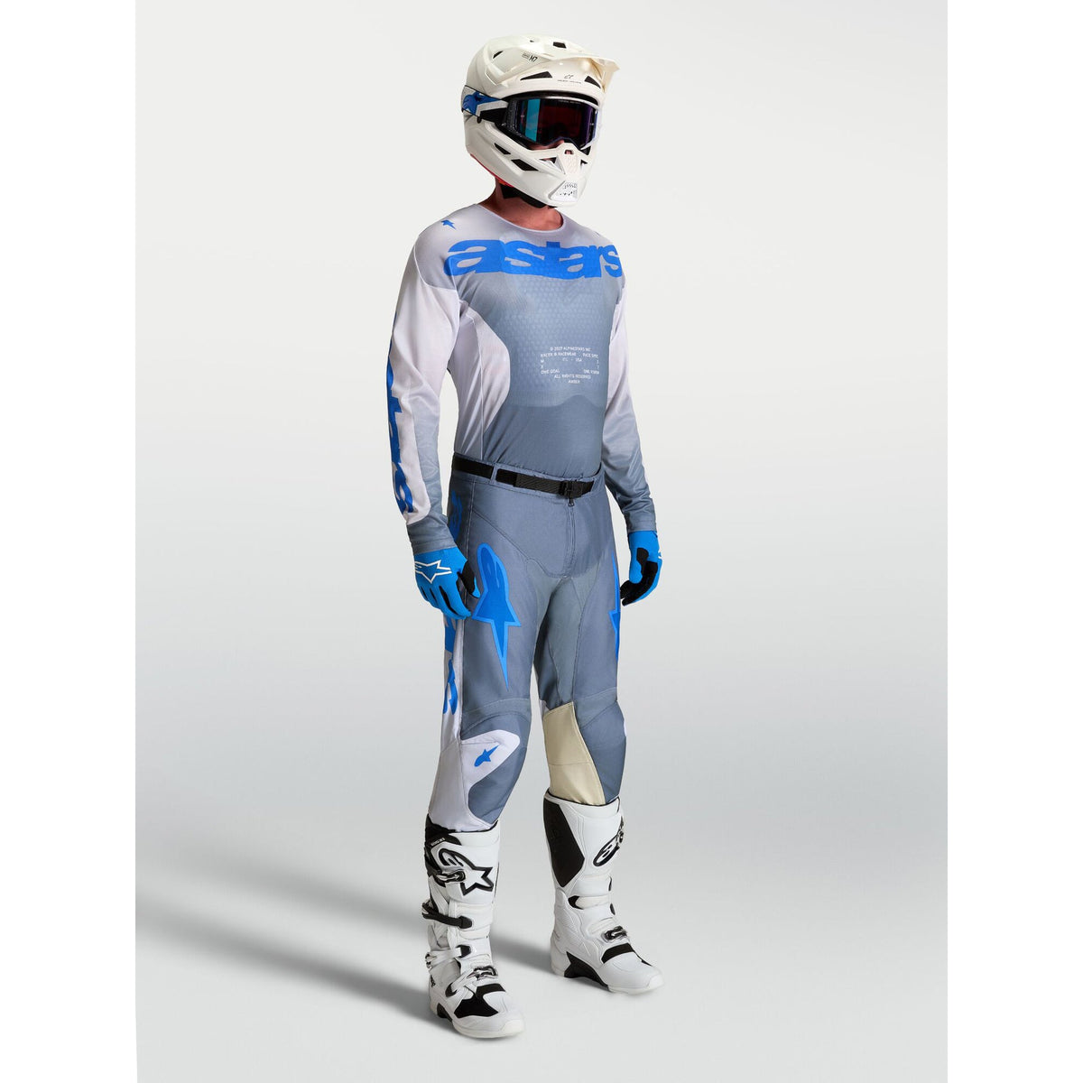 Alpinestars Racer AMBER MX Jersey (Ash Gray/Light Lilac/Ucla Blue)