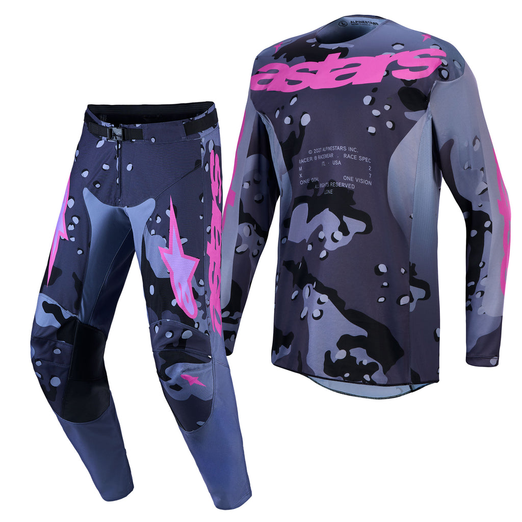 Alpinestars Racer LONE MX Kit Deal (Grey Camo/Purple)