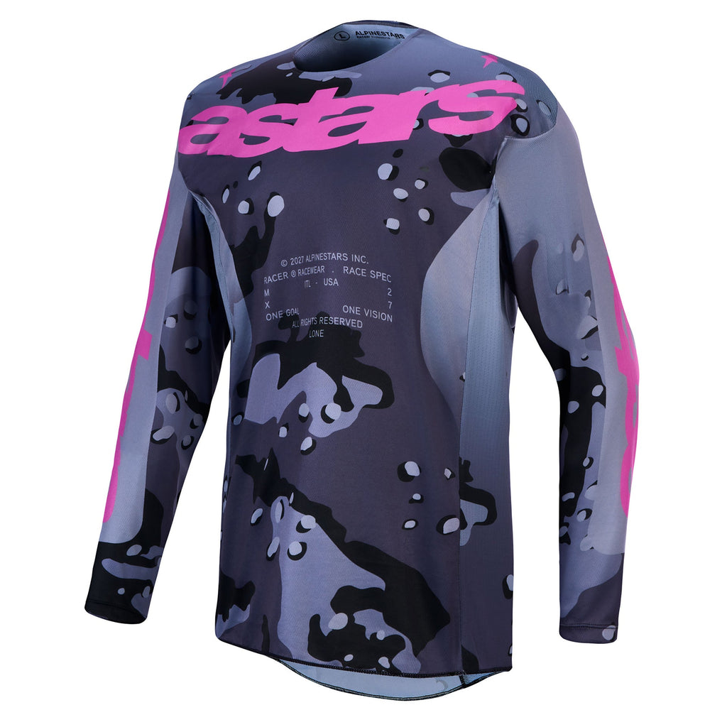 Alpinestars Youth Fluid LONE MX Jersey (Grey Camo/Purple)