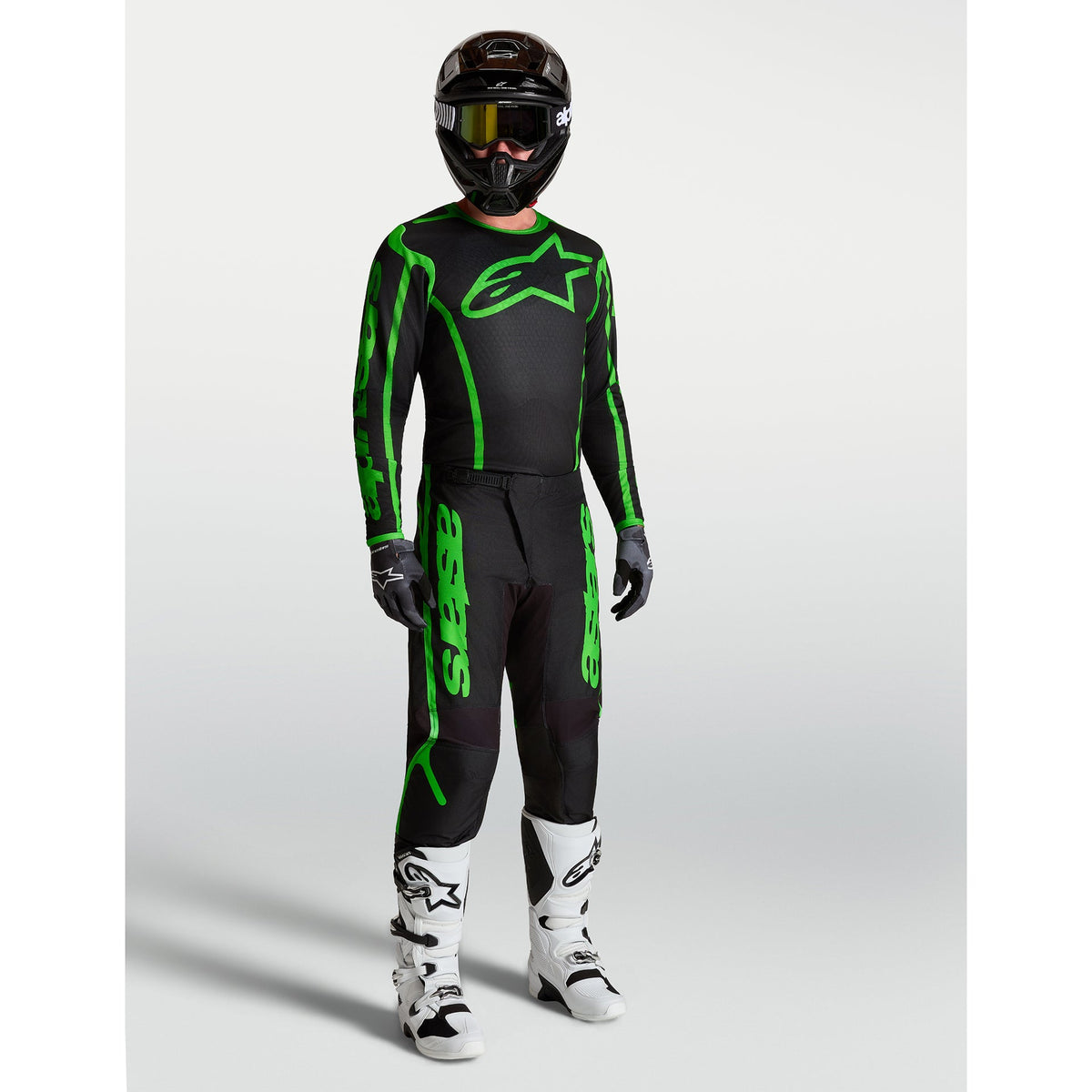 Alpinestars Fluid APEX V2 MX Jersey (Black/Green Fluo)