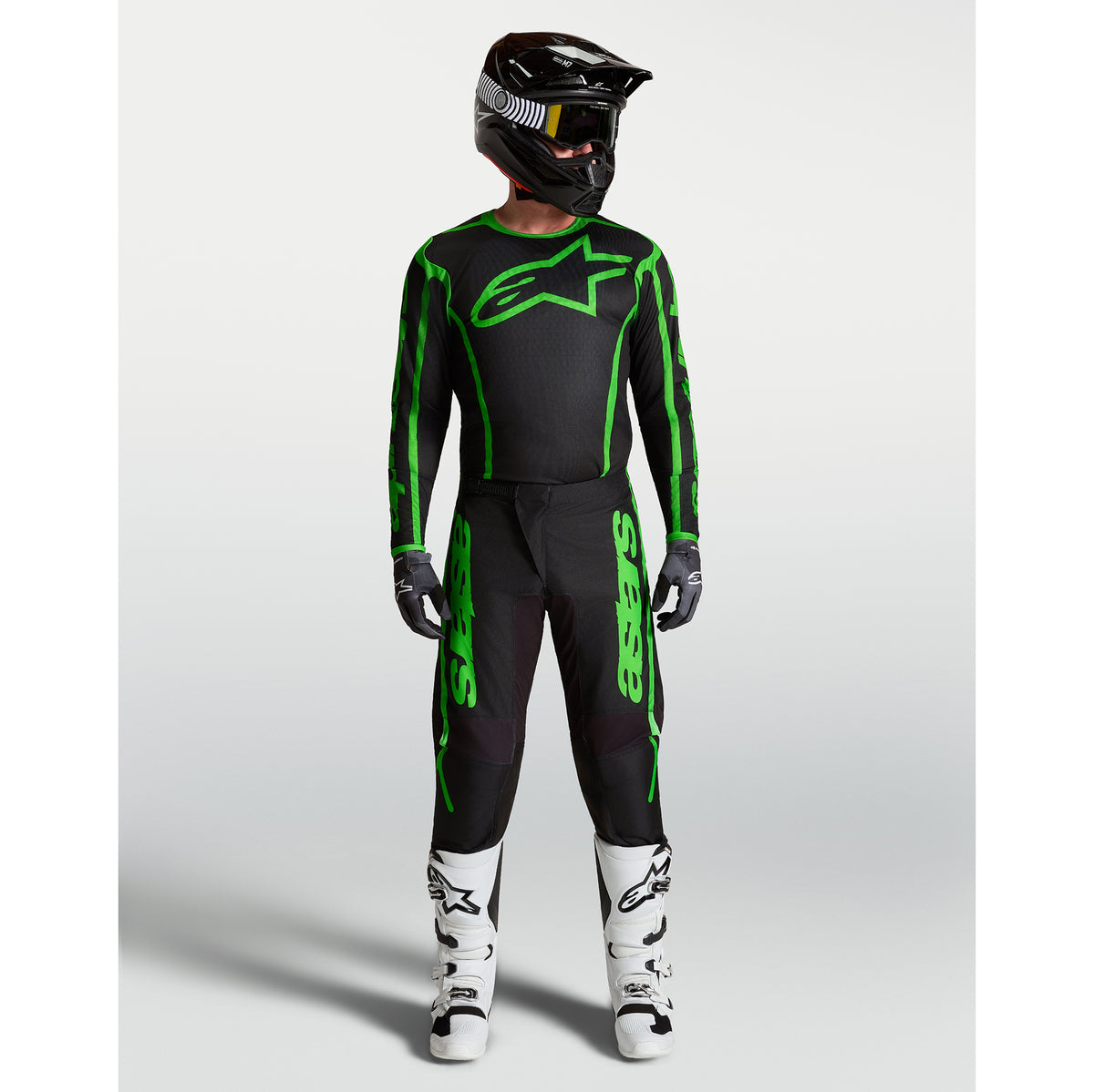 Alpinestars Fluid APEX V2 MX Gear Set (Black/Fluo Green)