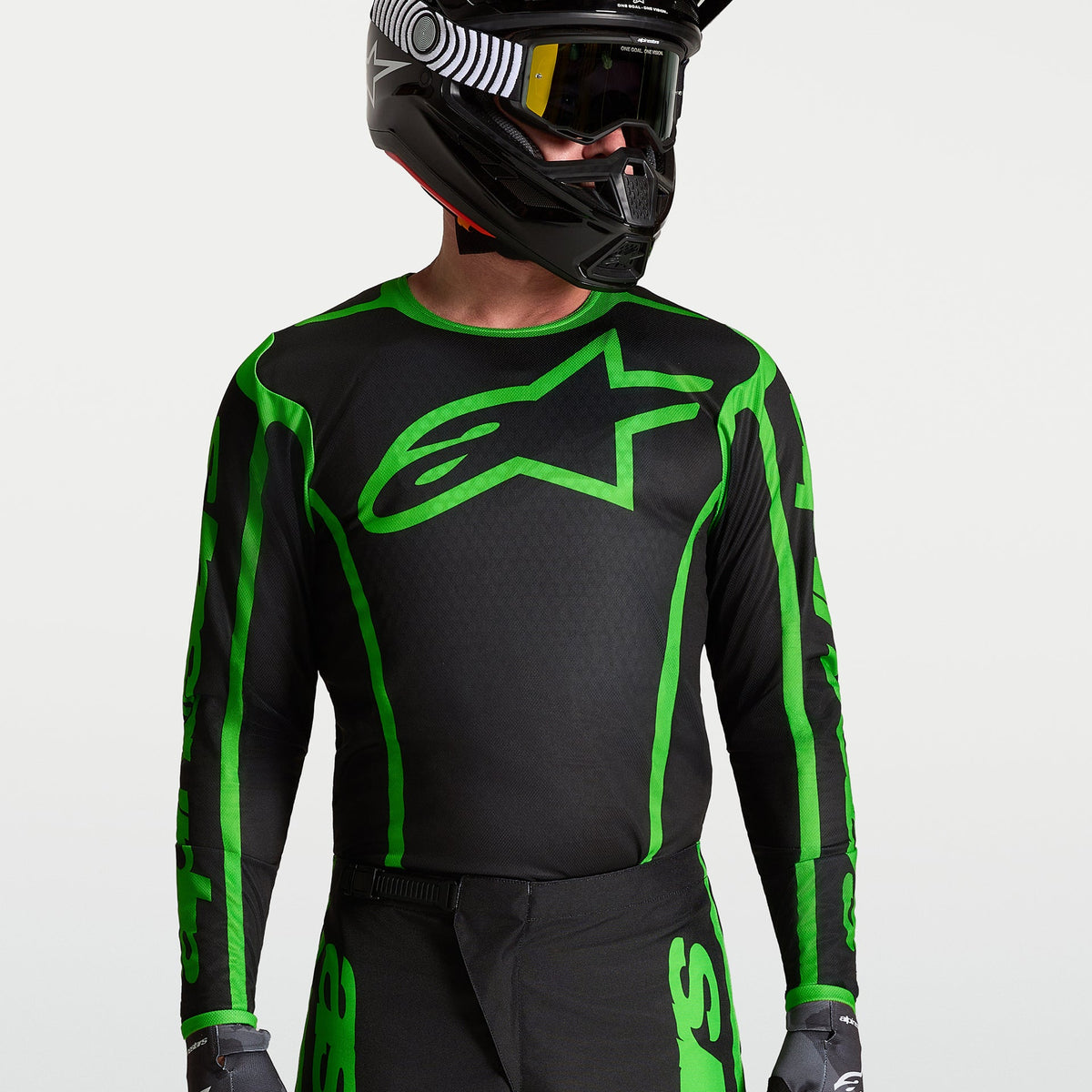 Alpinestars Fluid APEX V2 MX Jersey (Black/Green Fluo)
