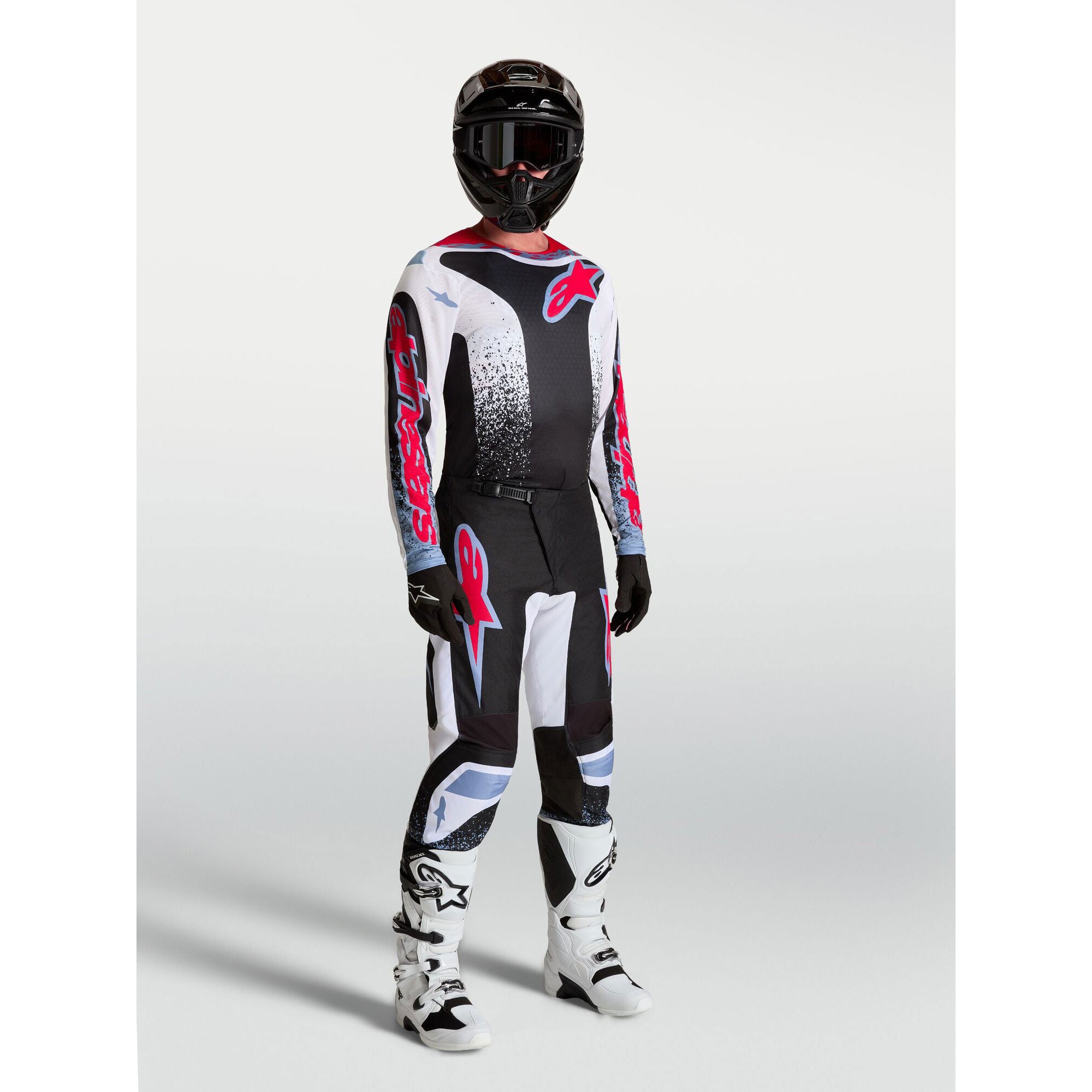 Alpinestars Fluid DRAG MX Kit Deal (Black/White/Light Blue/Red Fluo)