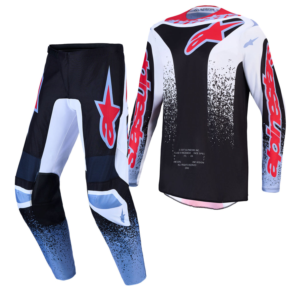 Alpinestars Fluid DRAG MX Kit Deal (Black/White/Light Blue/Red Fluo)
