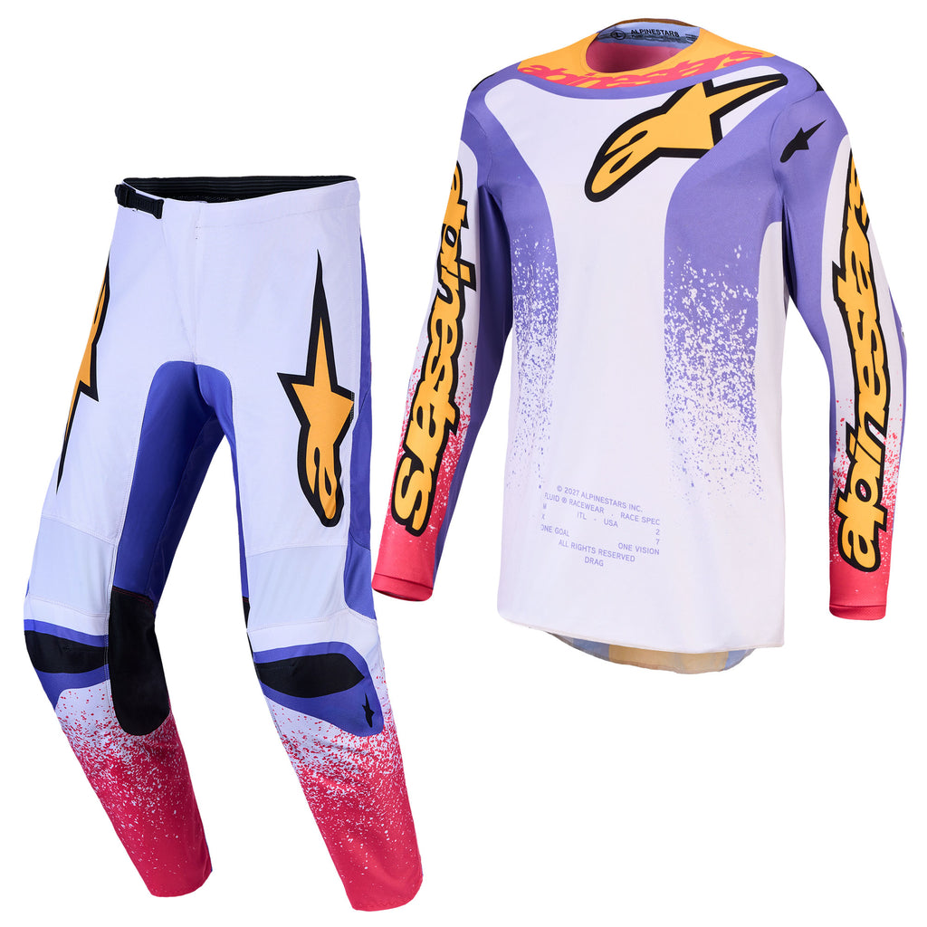 Alpinestars Fluid DRAG MX Kit Deal (Light Lilac/Blue Iris/Gold)