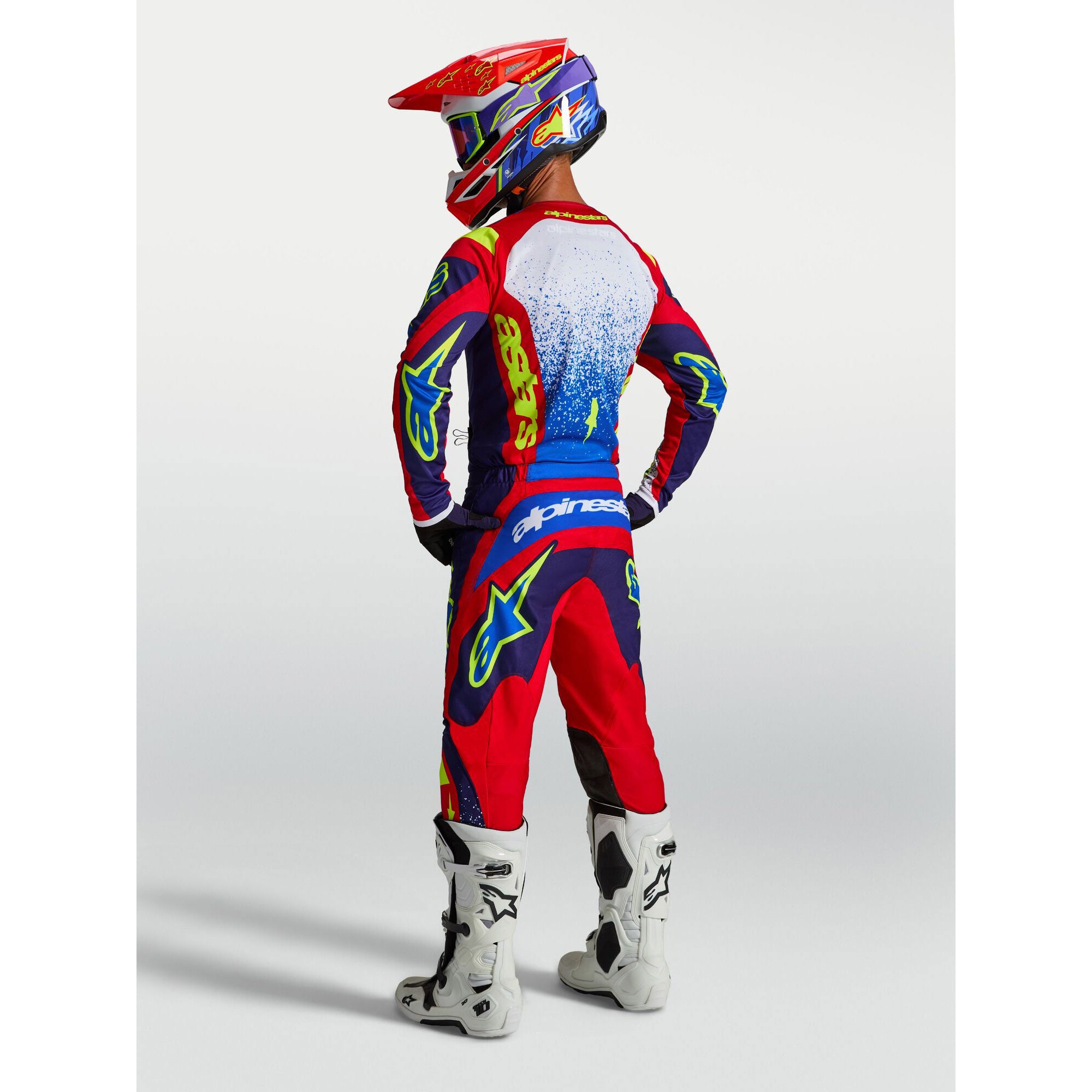 Alpinestars Fluid DRAG MX Kit Deal (Blue Navy/Fire Red/White)