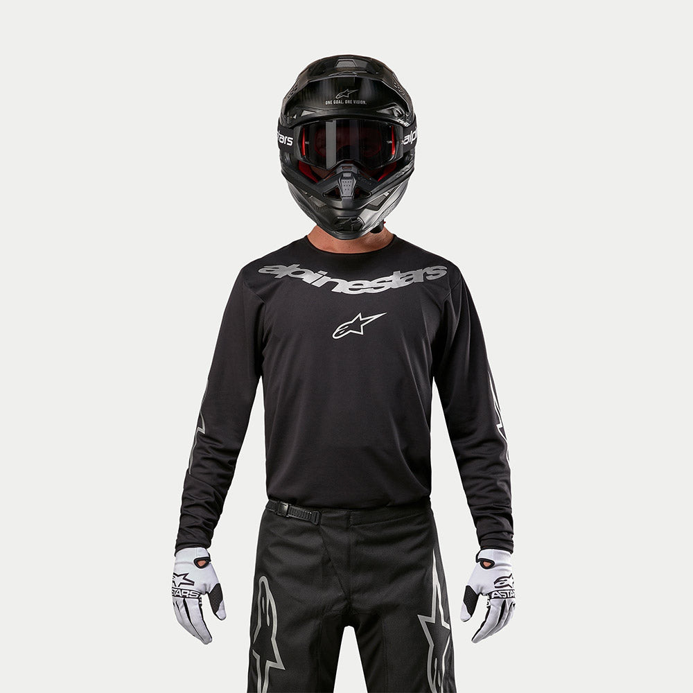 Alpinestars Fluid Graphite MX Jersey (Black/Silver)