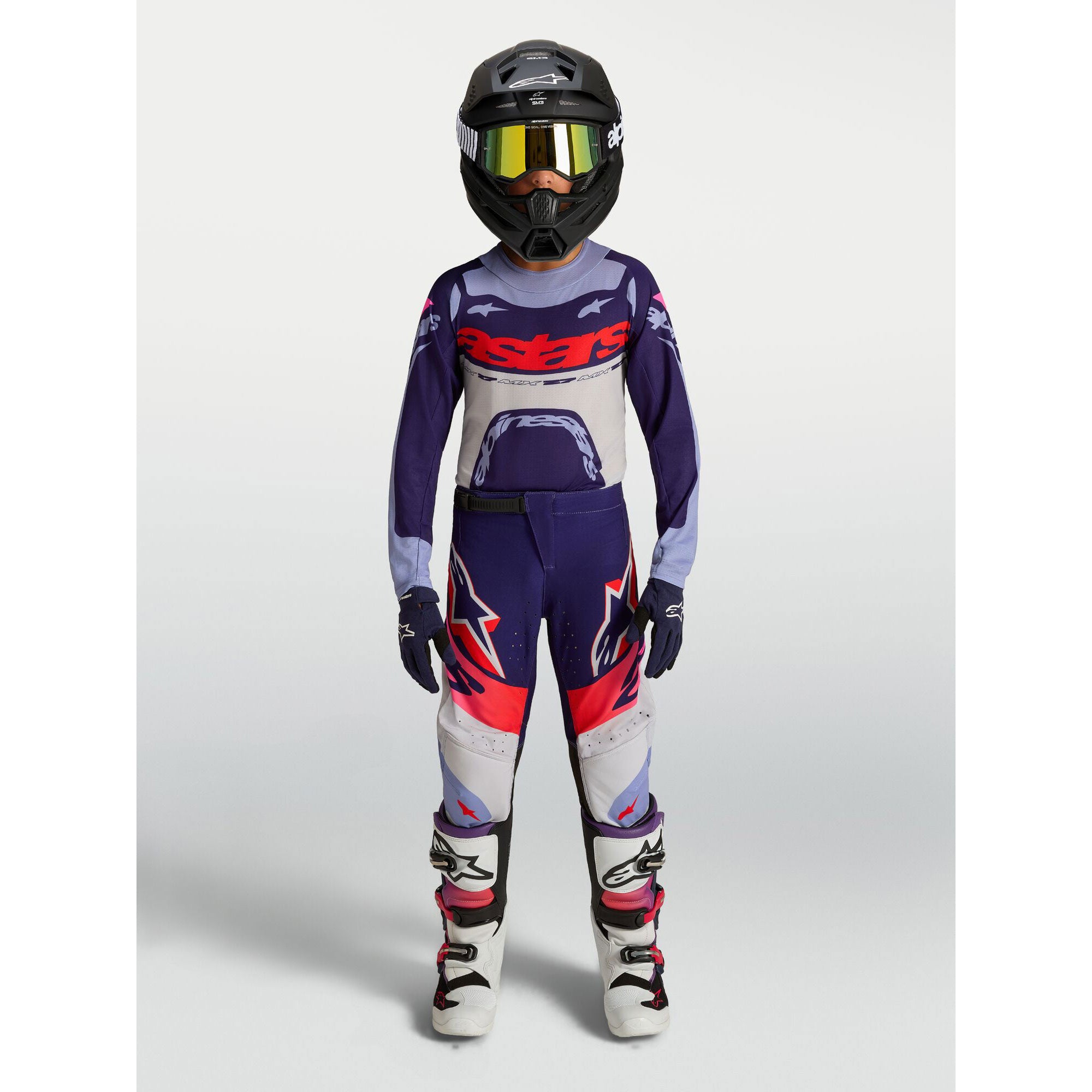 Alpinestars Youth Supertech DYNA MX Kit Deal (Light Violet/Deep Purple/Pink Fluo)
