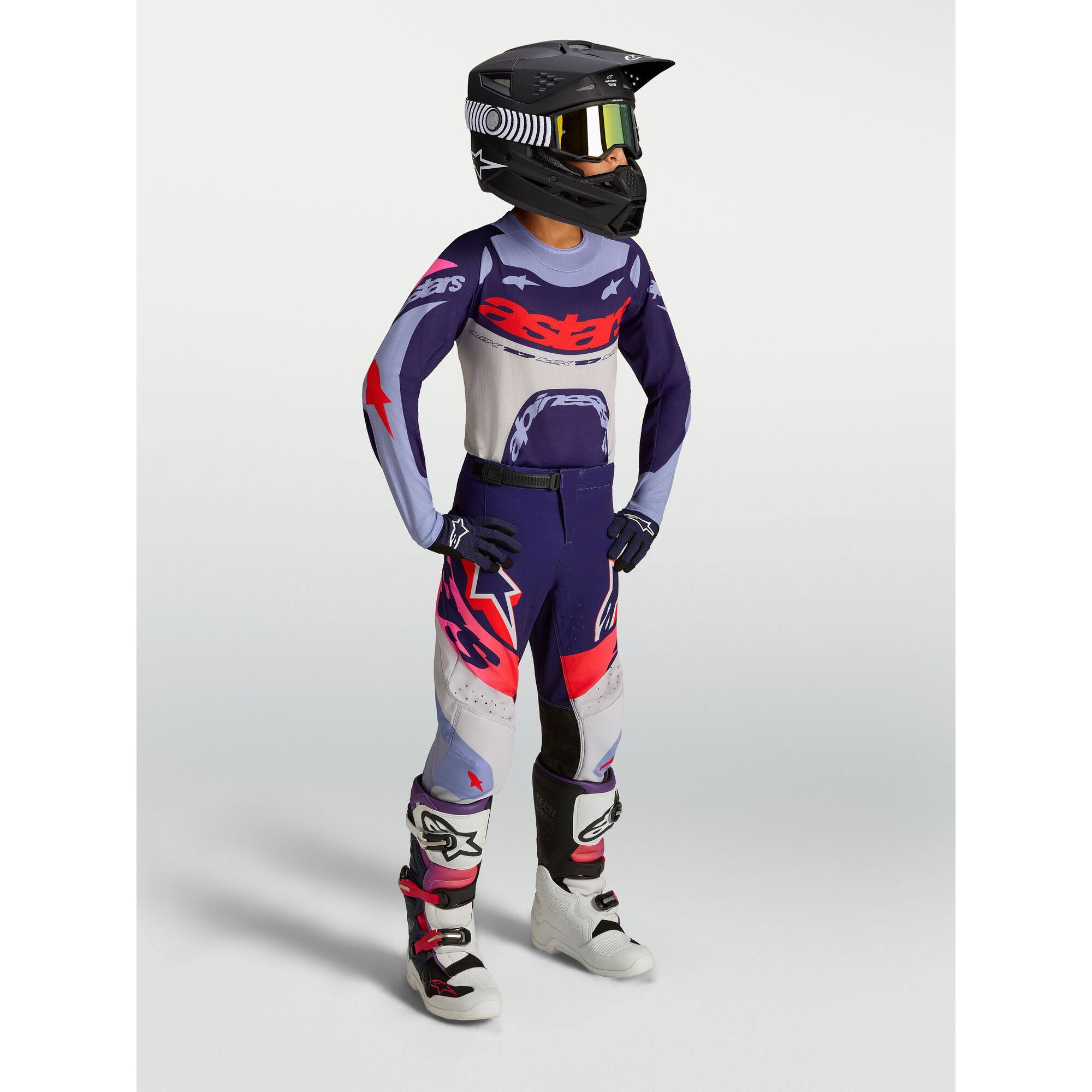 Alpinestars Youth Supertech DYNA MX Kit Deal (Light Violet/Deep Purple/Pink Fluo)