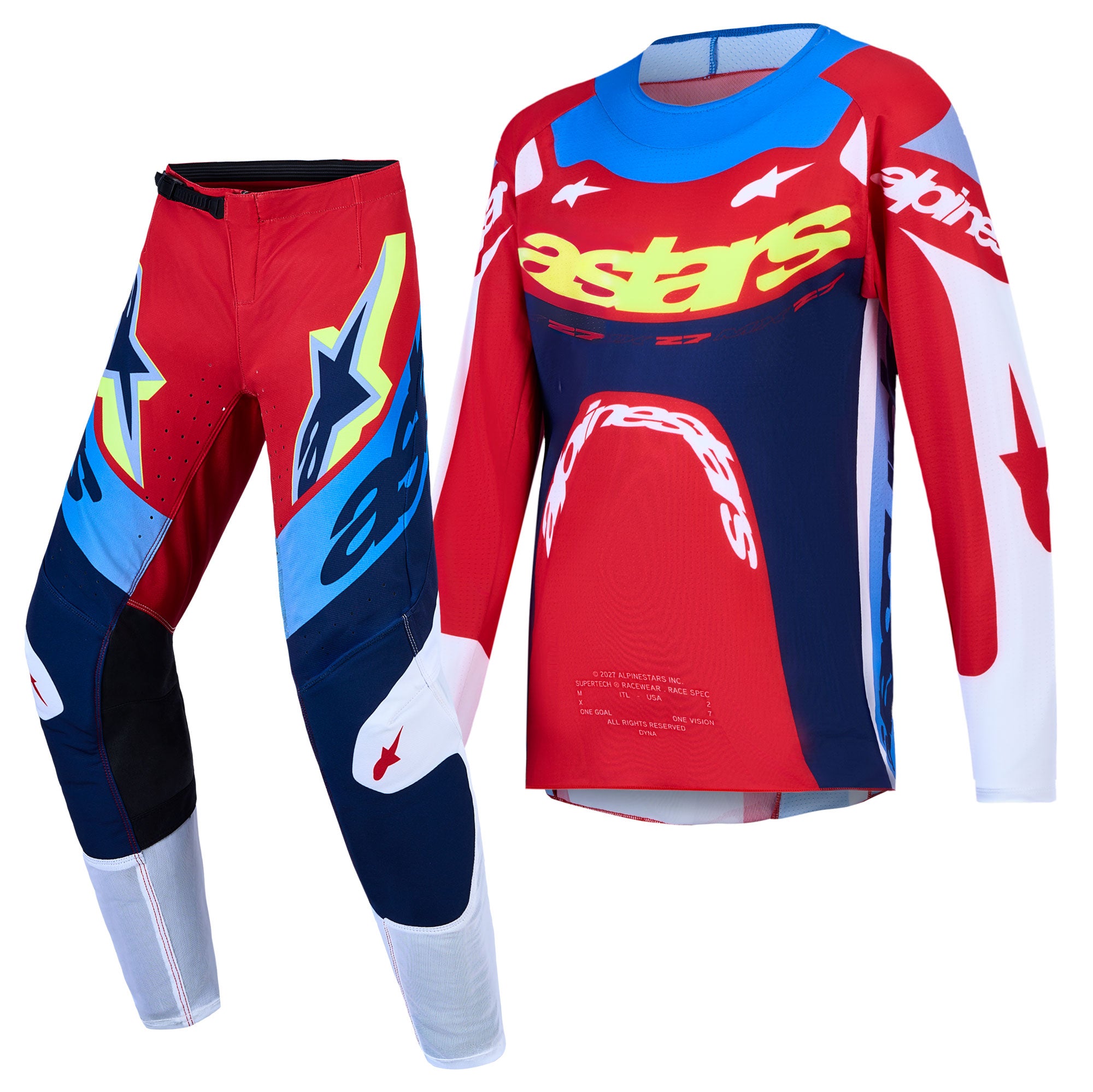 Alpinestars Youth Supertech DYNA MX Kit Deal (Fire Red/White/Navy Blue)