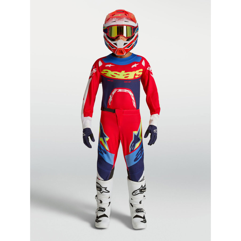 Alpinestars Youth Supertech DYNA MX Kit Deal (Fire Red/White/Navy Blue)