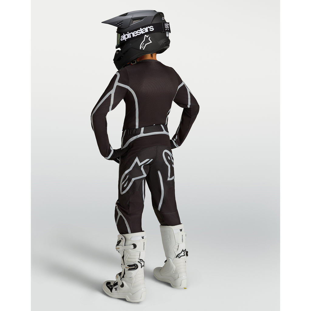 Alpinestars Youth Fluid APEX V2 MX Gear Set (Black/Silver)